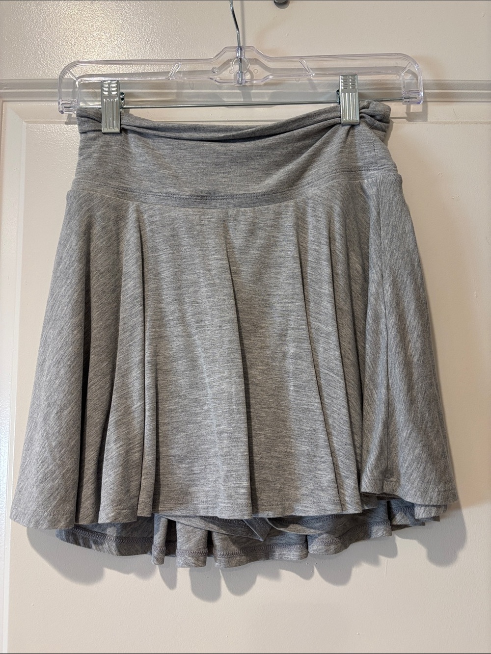 Women's Gray Flared Skort - Soft Jersey Skater Style
